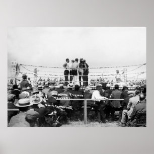Jack Johnson gegen Fireman Jim Flynn Boxing: 1912 Poster