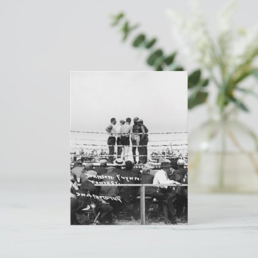 Jack Johnson gegen Fireman Jim Flynn Boxing: 1912 Postkarte (Stehend Vorderseite)