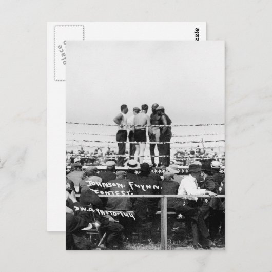 Jack Johnson gegen Fireman Jim Flynn Boxing: 1912 Postkarte (Vorne/Hinten)