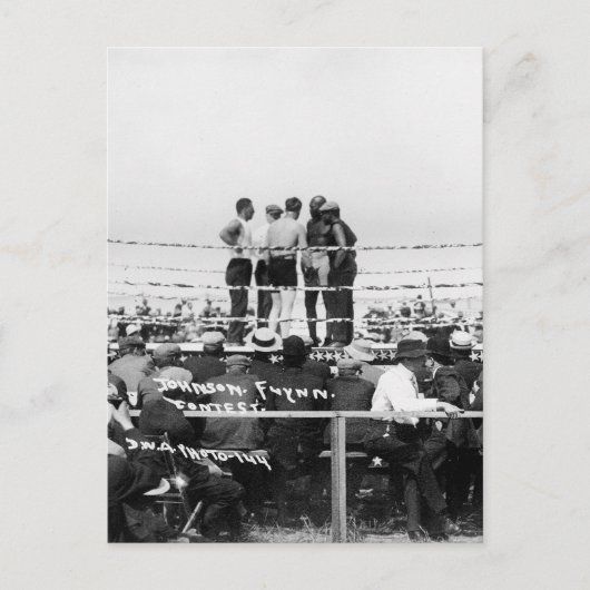 Jack Johnson gegen Fireman Jim Flynn Boxing: 1912 Postkarte (Vorderseite)