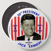 Jack- Kennedydenkmal pinback Button (Vorne & Hinten)