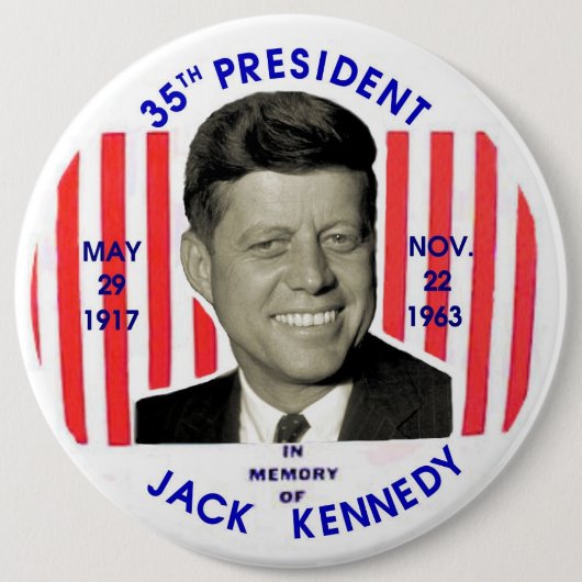 Jack- Kennedydenkmal pinback Button (Vorderseite)