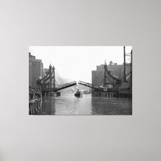 Jack Knife Zeichn Bridge - Buffalo NY c. 1899 Leinwanddruck (Vorderseite)