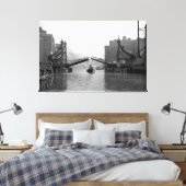 Jack Knife Zeichn Bridge - Buffalo NY c. 1899 Leinwanddruck (Insitu (Schlafzimmer))