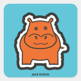 Jack Kudos Blue Quadratischer Aufkleber