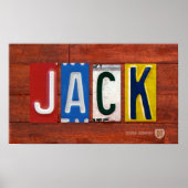 JACK-Lizenzschild Name-Zeichen-Plakat Poster (Vorne)
