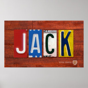 JACK-Lizenzschild Name-Zeichen-Plakat Poster