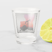 Jack Louisiana Form der Ölpumpe Schnapsglas (Rückseite)