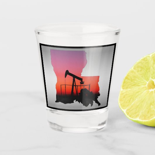 Jack Louisiana Form der Ölpumpe Schnapsglas (Vorderseite)