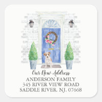 Jack mit Kabelhaar Russell Blue Door Address Label
