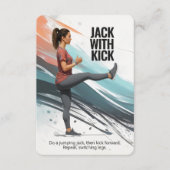 Jack mit Kick-Fitness-Karte mit blauem Hintergrund Save The Date (Vorderseite)