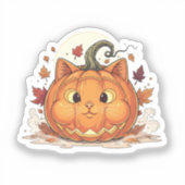 Jack-O’-Brit - Pumpkin British Shorthair Cat Aufkleber (Vorderseite)