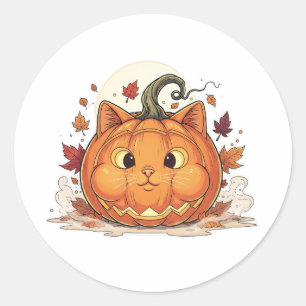 Jack-O’-Brit - Pumpkin British Shorthair Cat Runder Aufkleber