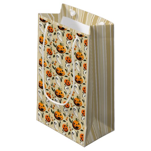 Jack-o-Ghost Gelb Kleine Geschenktüte (Vorderseite Schrägansicht)