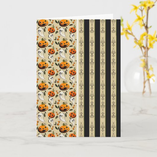 Jack-o-Ghost Gelbe Streifen Karte (Gelbe Blume)