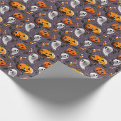 Jack-o-Ghost Lila Geschenkpapier (Ecke)