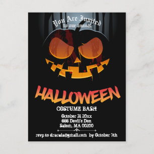 Jack O' Halloween-Party Einladung Postkarte