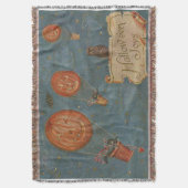 Jack O' Lantern Air Ballon Black Cat Owl Decke (Vorderseite Vertikal)