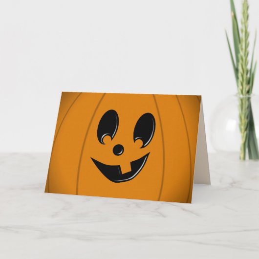 Jack-O-Lantern Alberne Vorderseite mit Zahnenkarte Karte (Vorderseite)