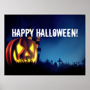 Jack-O-Lantern an Halloween-Nacht Poster