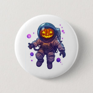 Jack-o'-Lantern-Astronaut Button
