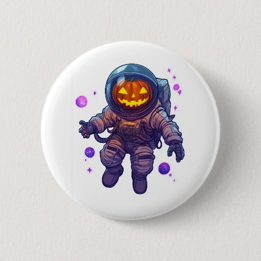 Jack-o'-Lantern-Astronaut Button (Vorderseite)
