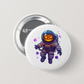 Jack-o'-Lantern-Astronaut Button (Vorne & Hinten)