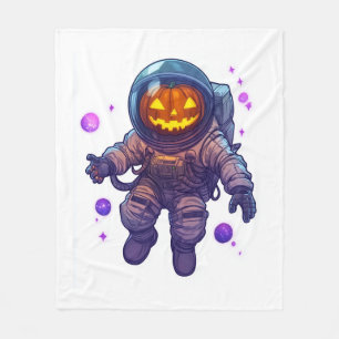 Jack-o'-Lantern-Astronaut Fleecedecke