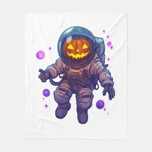 Jack-o'-Lantern-Astronaut Fleecedecke (Vorderseite)
