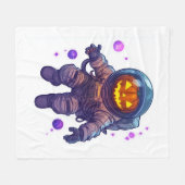 Jack-o'-Lantern-Astronaut Fleecedecke (Vorderseite (Horizontal))