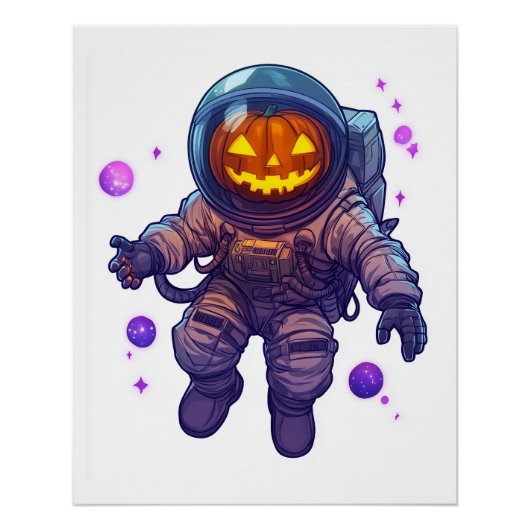 Jack-o'-Lantern-Astronaut Poster (Vorderseite)