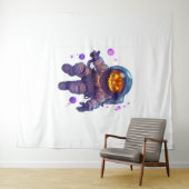 Jack-o'-Lantern-Astronaut Wandteppich (Beispiel (Horizontal))