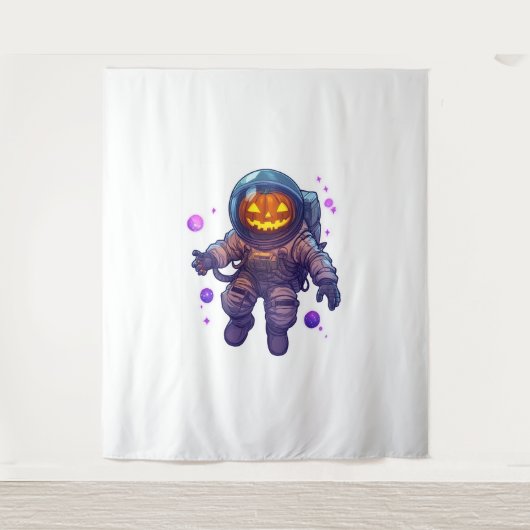 Jack-o'-Lantern-Astronaut Wandteppich (Vorderseite)