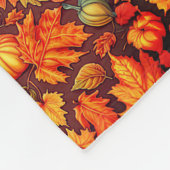 Jack-O-Lantern auf Herbstblättern und Pumpkins Fleecedecke (Ecke)