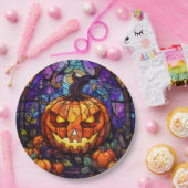 Jack-o'-Lantern aus Hartglas: Geräumige Eleganz Pappteller (Party)