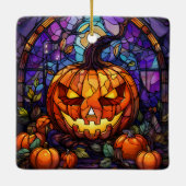 Jack-o'-Lantern aus Hartglas Keramikornament (Rückseite)
