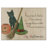 Jack O' Lantern Black Cat Witch's Hat Broom Schneidebrett (Vorderseite)