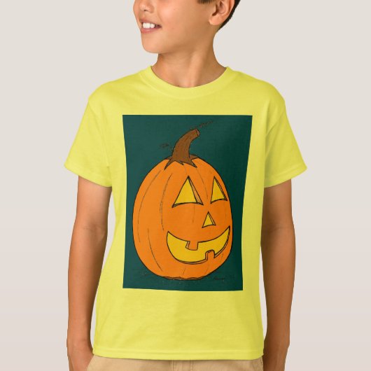 Jack o' Lantern Blue Kids Basic T - Shirt (Vorderseite)