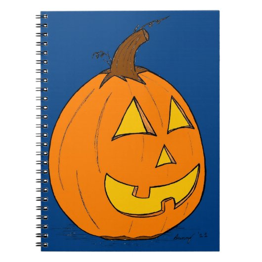 Jack o' Lantern Blue Notebook Notizblock (Vorderseite)
