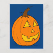 Jack o' Lantern Blue Postcard Postkarte (Vorderseite)