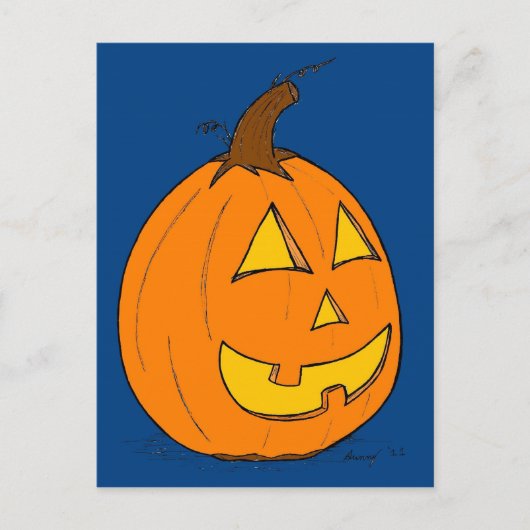 Jack o' Lantern Blue Postcard Postkarte (Vorderseite)