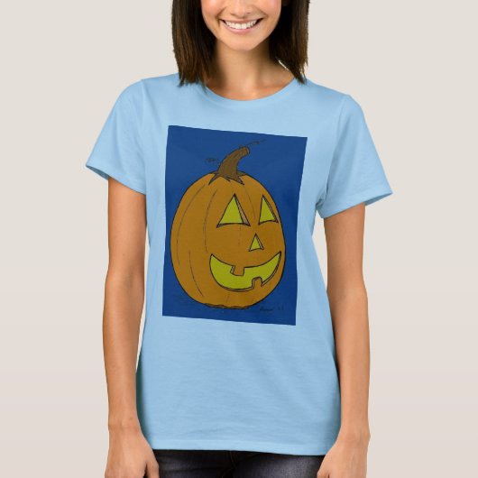 Jack o' Lantern Blue Womens Baby Doll T - Shirt (Vorderseite)