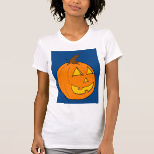 Jack o' Lantern Blue Womens Lässig Scoop T - Shirt