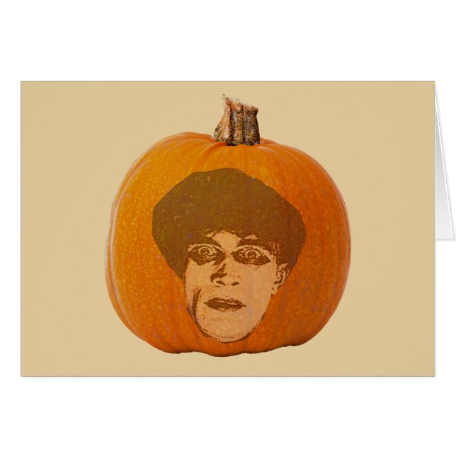 Jack o' Lantern Caligari Face, Halloween Pumpkin (Vorderseite (Horizontal))