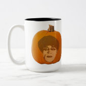 Jack o' Lantern Caligari Face, Halloween Pumpkin Zweifarbige Tasse (Links)