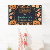 Jack-O'-Lantern & Candy Halloween Geburtstagsparty Banner (Insitu)