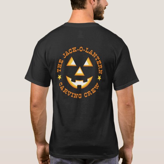 Jack-O-Lantern Carving Crew Halloween T - Shirt (Rückseite)