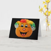 Jack o' Lantern Clowace, Halloween Pumpkin Karte (Gelbe Blume)