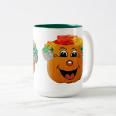 Jack o' Lantern Clowace, Halloween Pumpkin Zweifarbige Tasse (VorderseiteRechts)