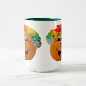 Jack o' Lantern Clowace, Halloween Pumpkin Zweifarbige Tasse (Mittel)
